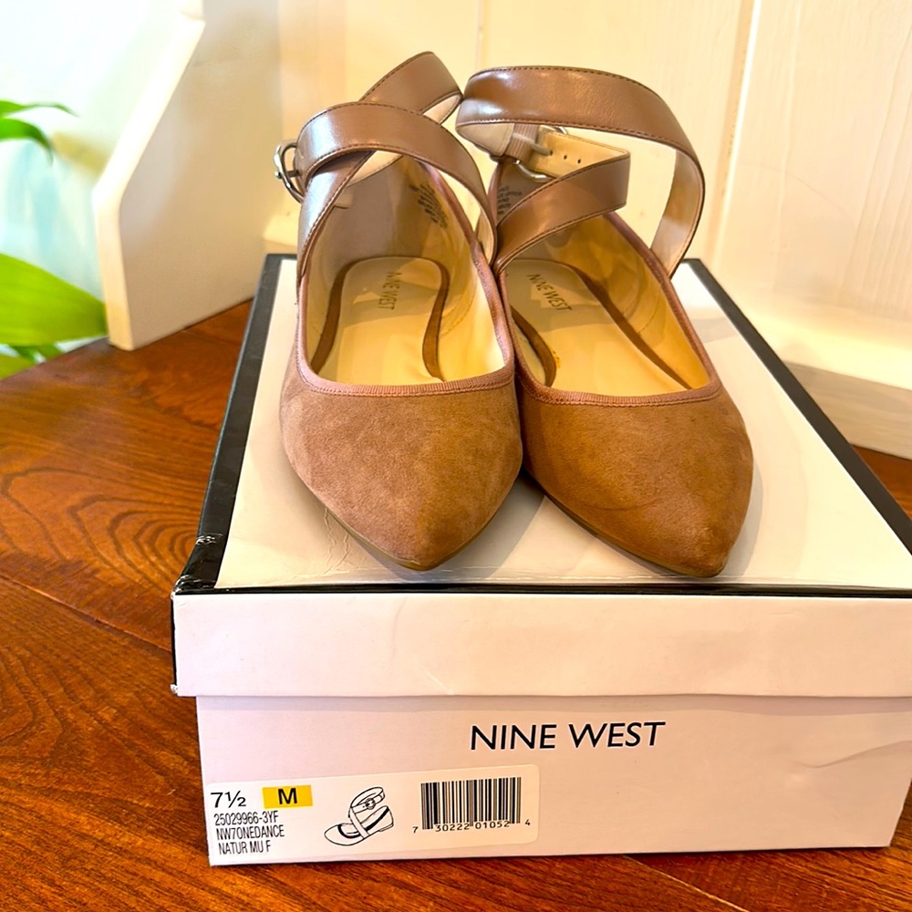 Nine West flats with ankle strap